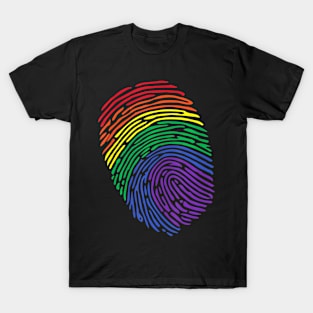 Lgbt Flag Fingerprint Proud  Lgbt Pride T-Shirt